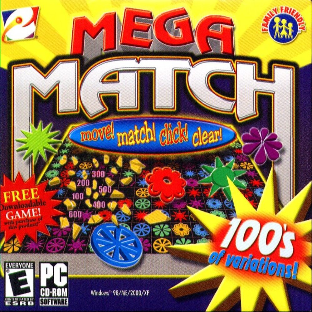 eGames MEGA MATCH (PC-CD, 2004) for Windows 98/Me/2000/XP - NEW in RETAIL SLEEVE